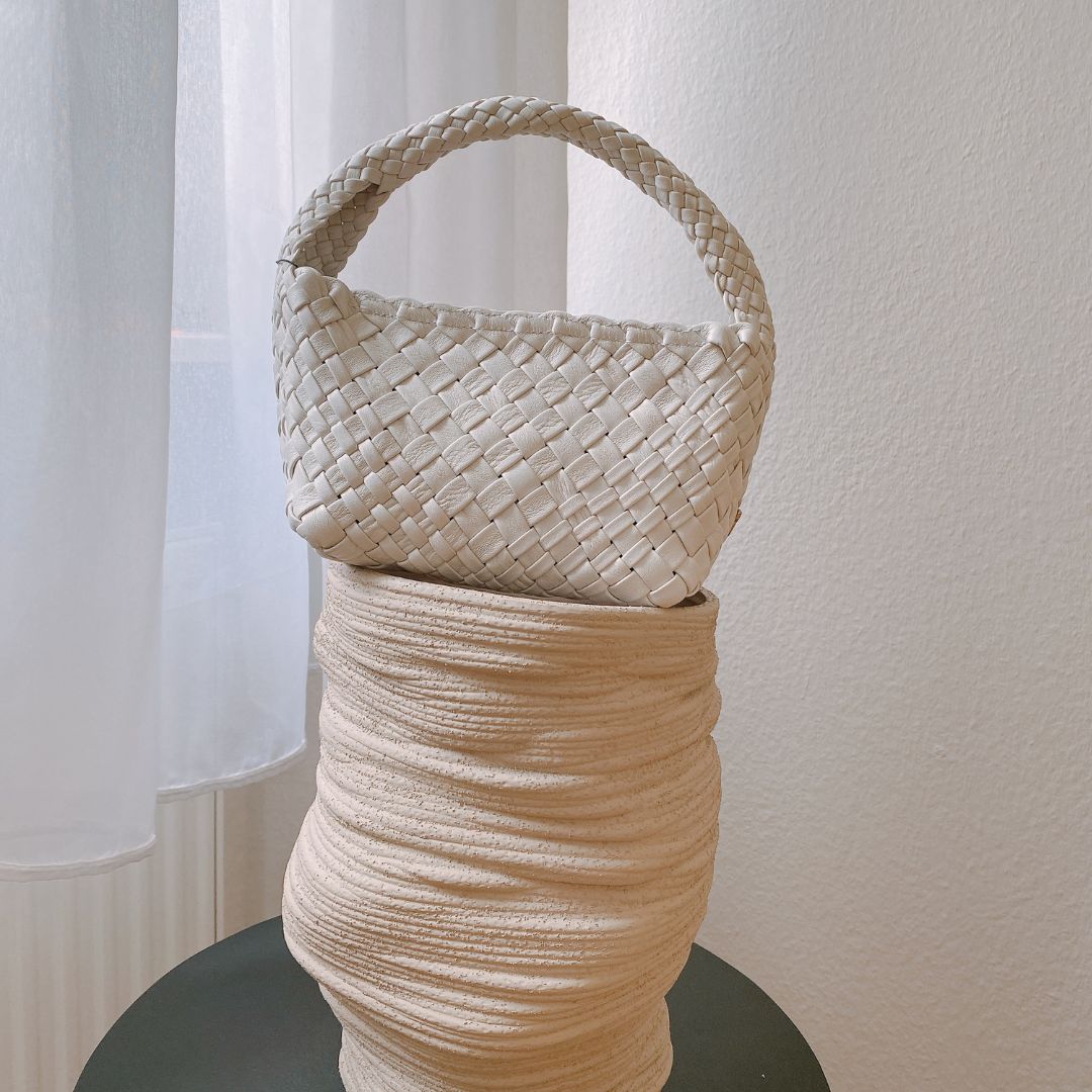 Ghibli 4507 - Calfskin Black Top Handle Bag(color off white) Pre-Order Delivery Time 10 weeks