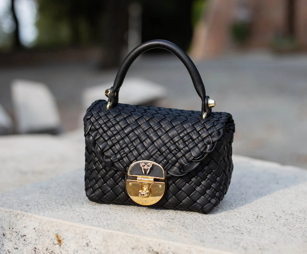 Ghibli 4738 - Calfskin Black Top Handle Bag(color Black) Pre Order Delivery Time 10 weeks