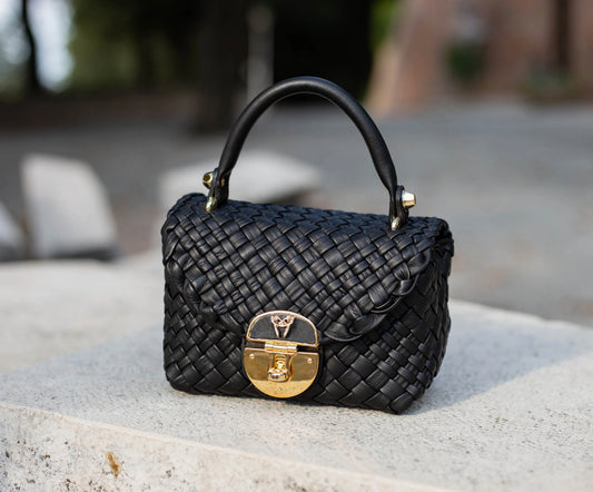 Ghibli 4738 - Calfskin Black Top Handle Bag(color Black) Pre Order Delivery Time 10 weeks