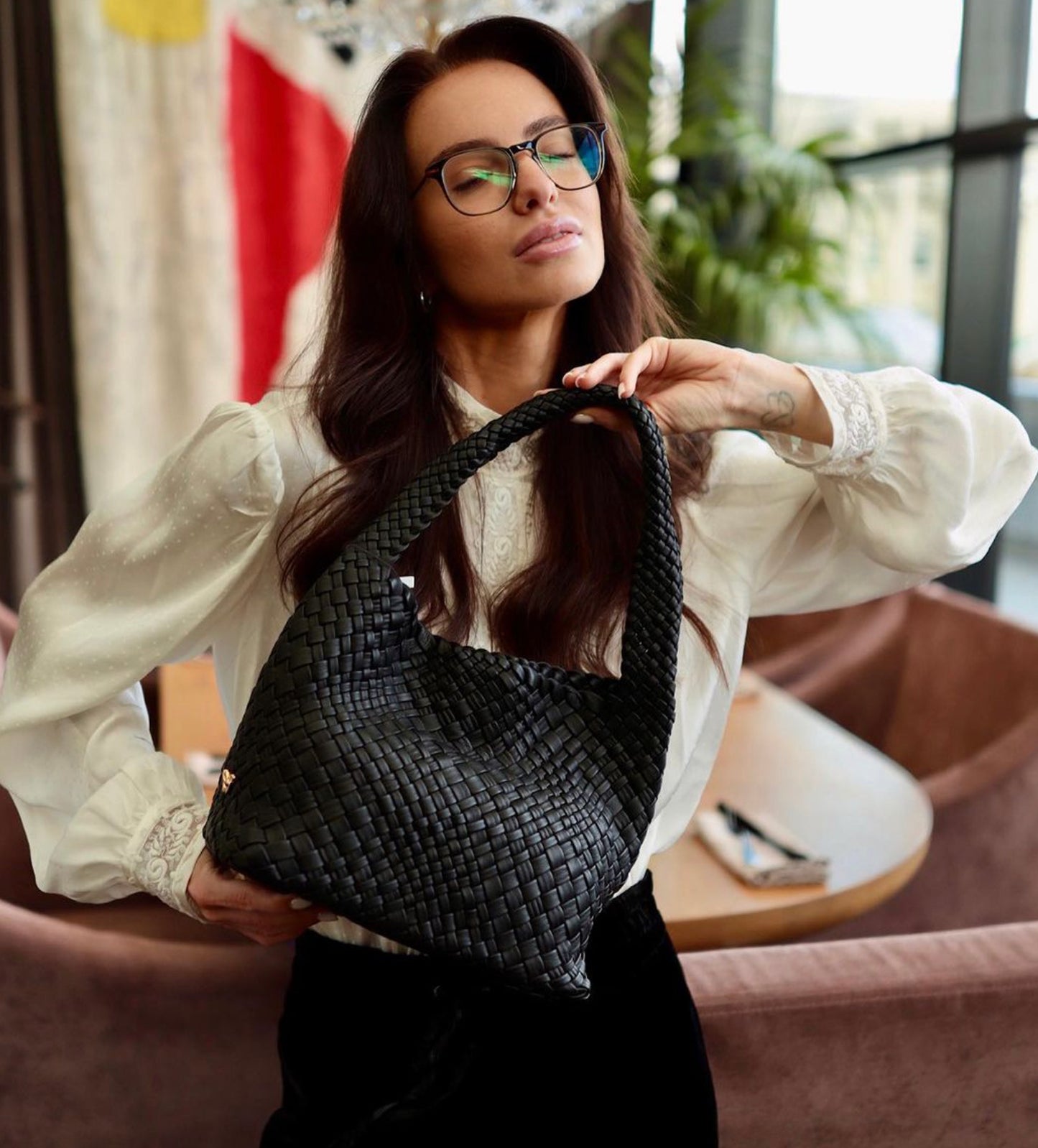 Ghibli 4415 - Calfskin Black Top Handle Bag(color black) Pre Order Delivery Time 10 weeks