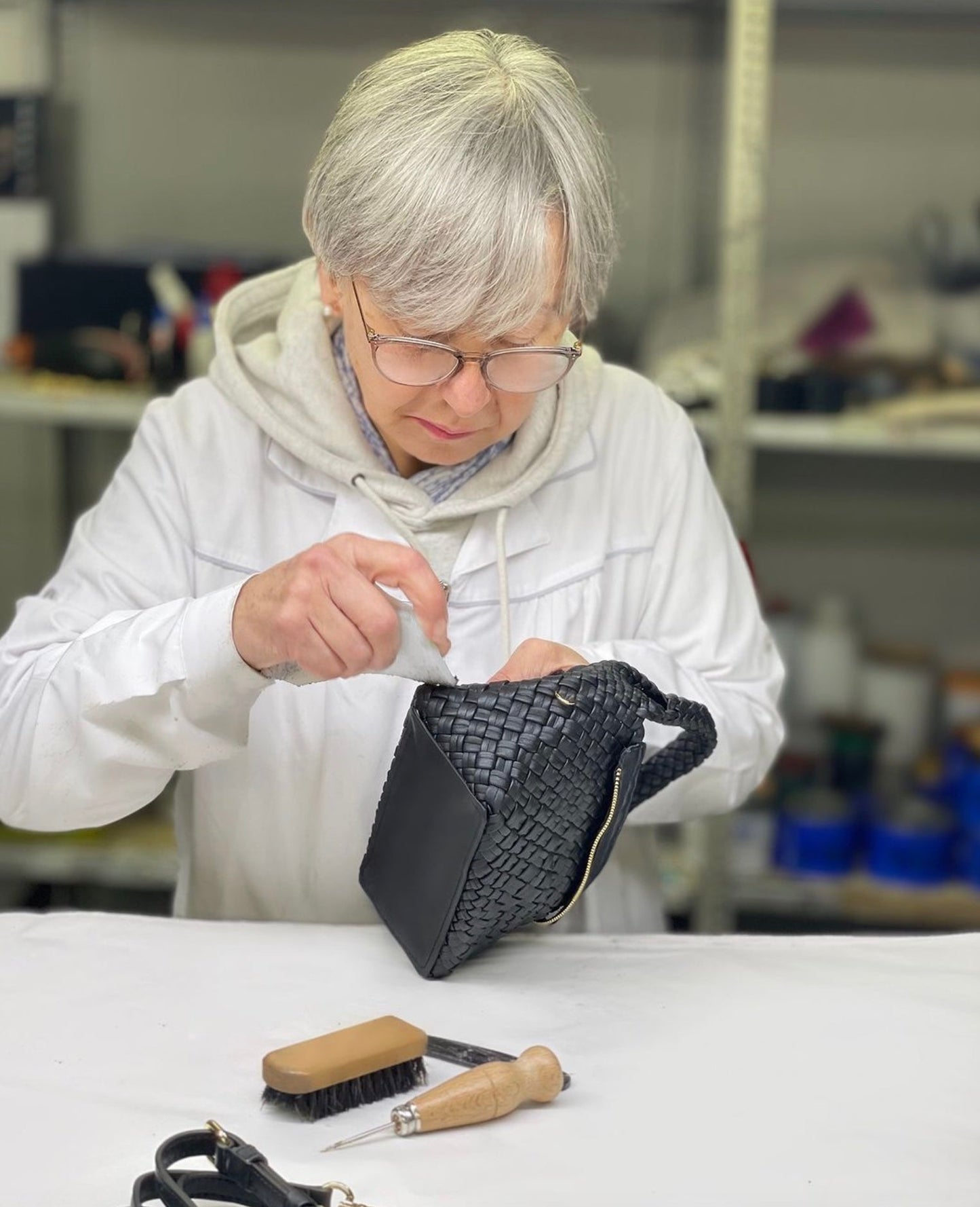 Ghibli 4507 - Calfskin Black Top Handle Bag(color Brown) Pre Order Delivery Time 10 weeks