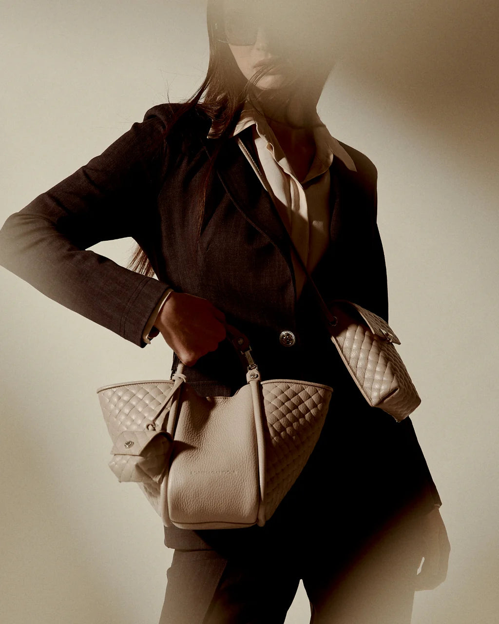 Roberta Gandolfi RGYuma Woven small 3 in 1 convertible leather handbag with detachable shoulder strap