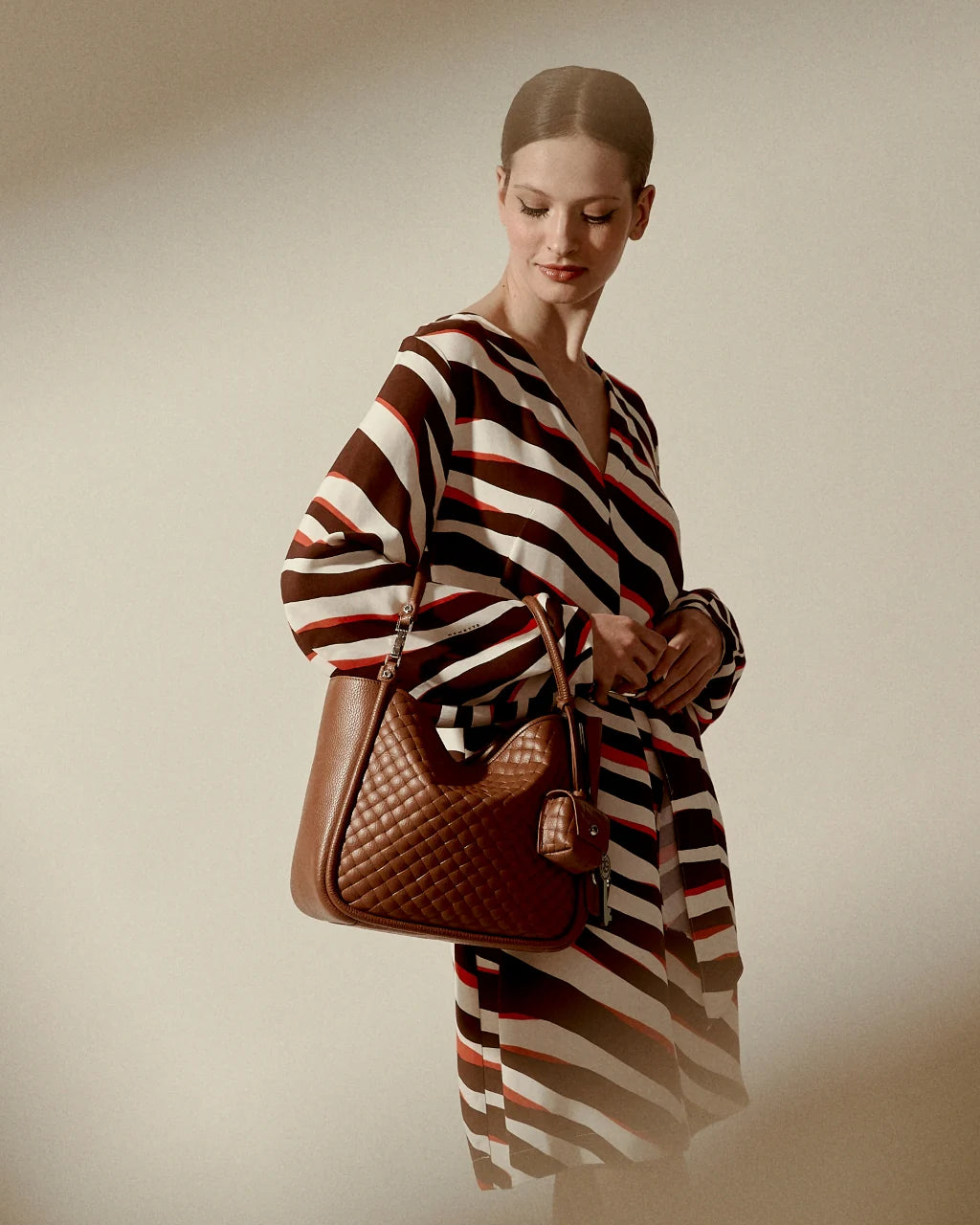 Roberta Gandolfi RGYuma Woven small 3 in 1 convertible leather handbag with detachable shoulder strap