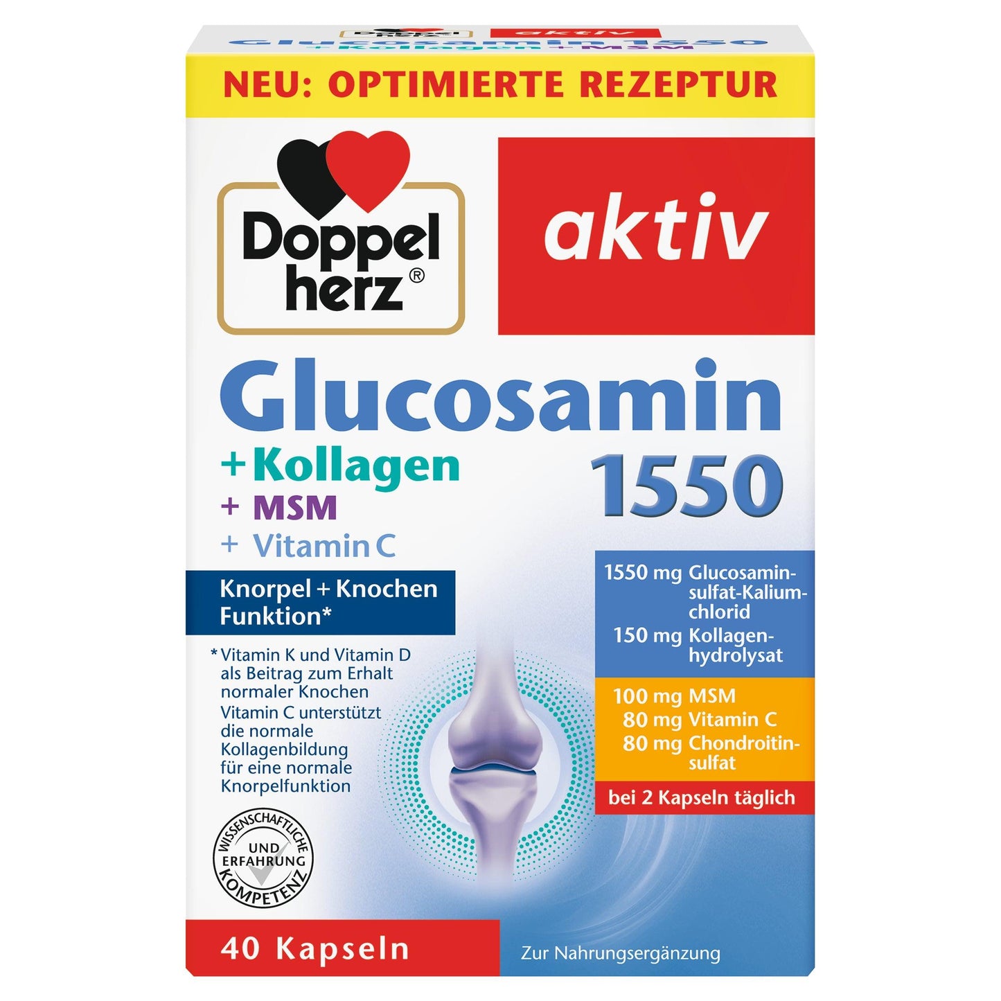 Glucosamin 1550 Kollagen MSM Vitamin C Kapseln 40 St. - Mamaladen GmbH