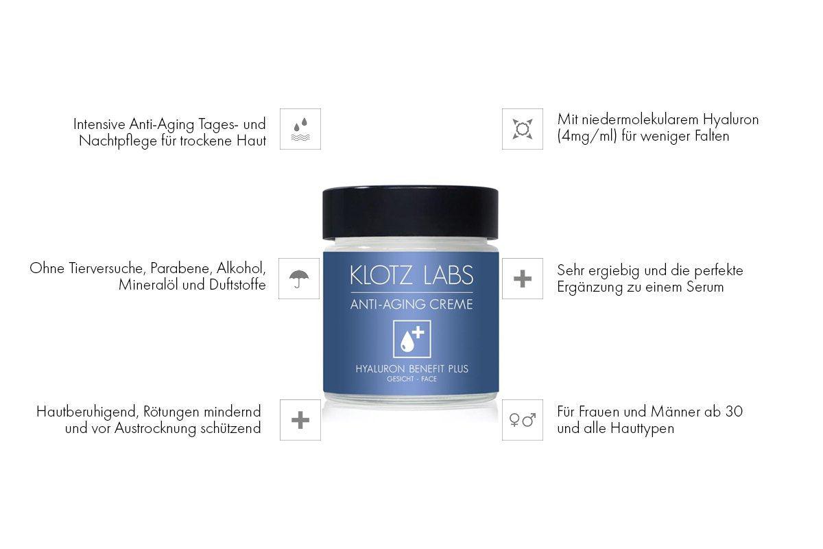 KLOTZ LABS HYALURON BENEFIT PLUS CREME, 30 ml - Mamaladen GmbH