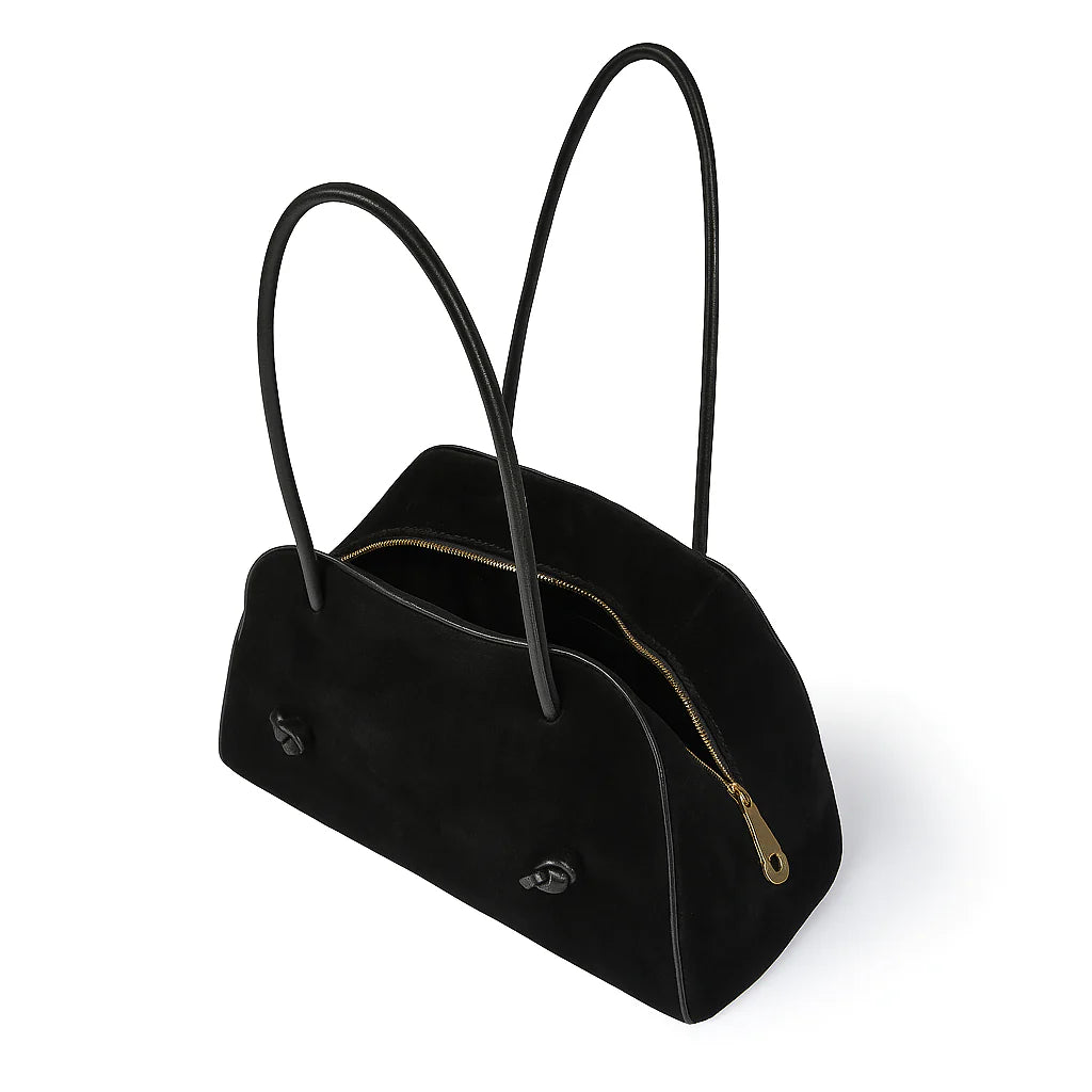 Roberta Gandolfi Alina Suede Bowling Bag MADE IN ITALY