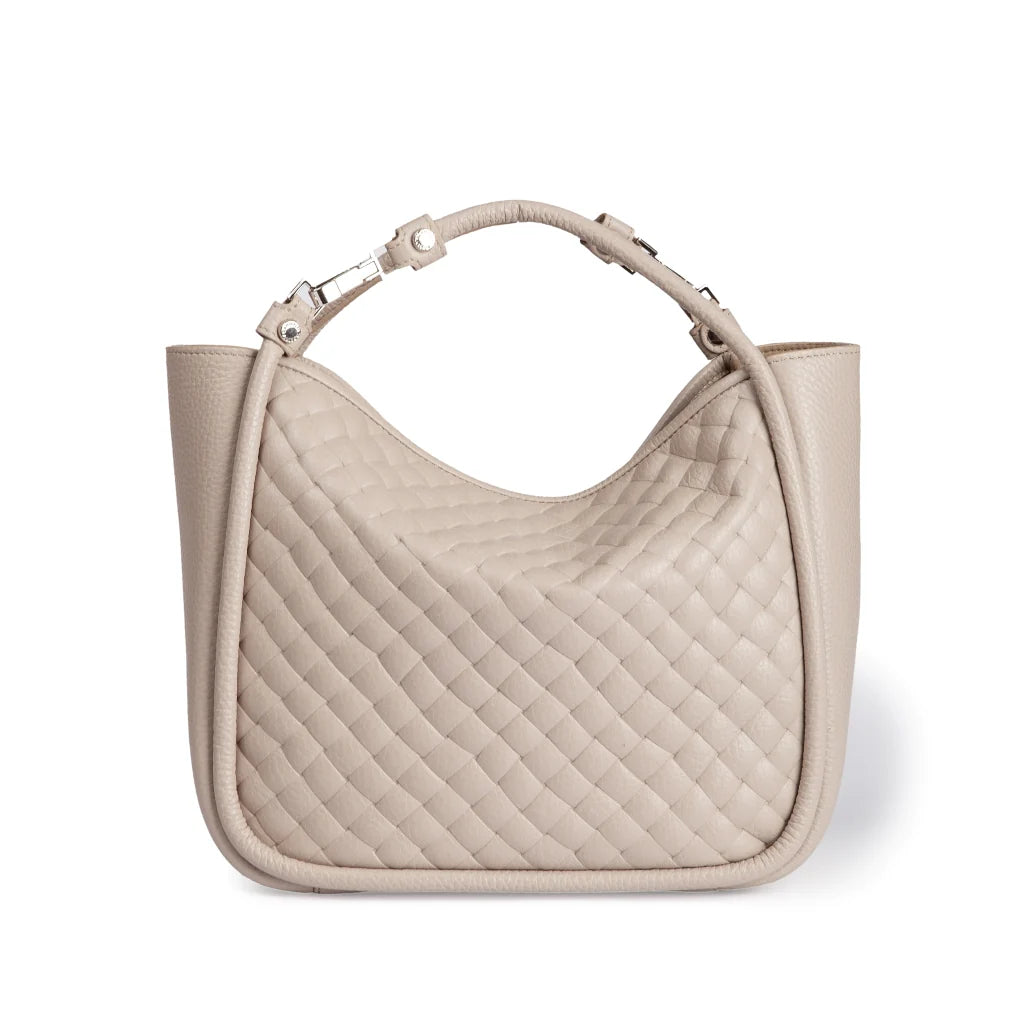 Roberta Gandolfi RGYuma Woven small 3 in 1 convertible leather handbag with detachable shoulder strap