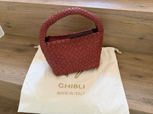 Ghibli 4507 - Calfskin Black Top Handle Bag（color Lobster）On Stock