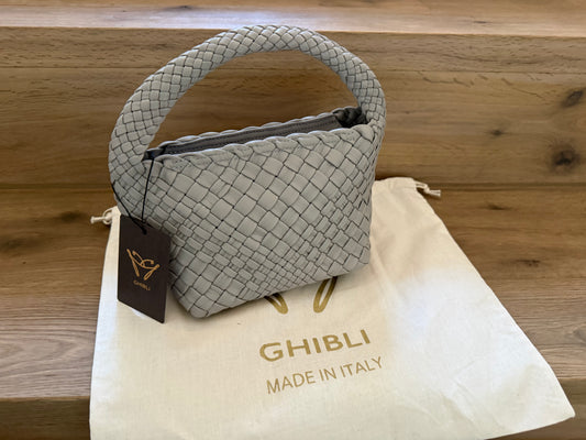 Ghibli 4507 - Calfskin Black Top Handle Bag（color grigio / light grey）On Stock