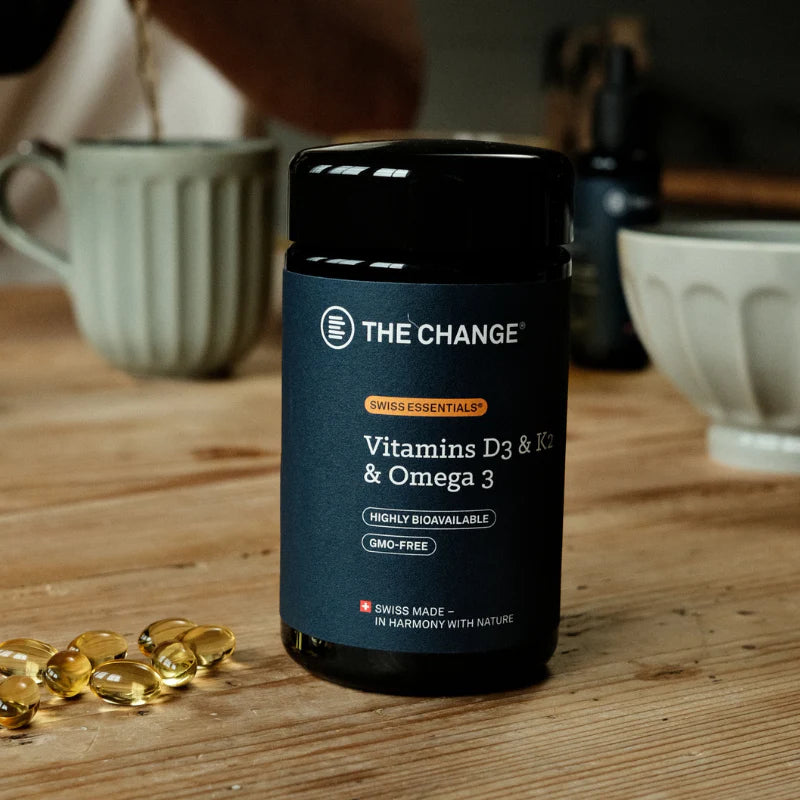 BE THE CHANGE  Vitamins D3 & K2 & Omega 3