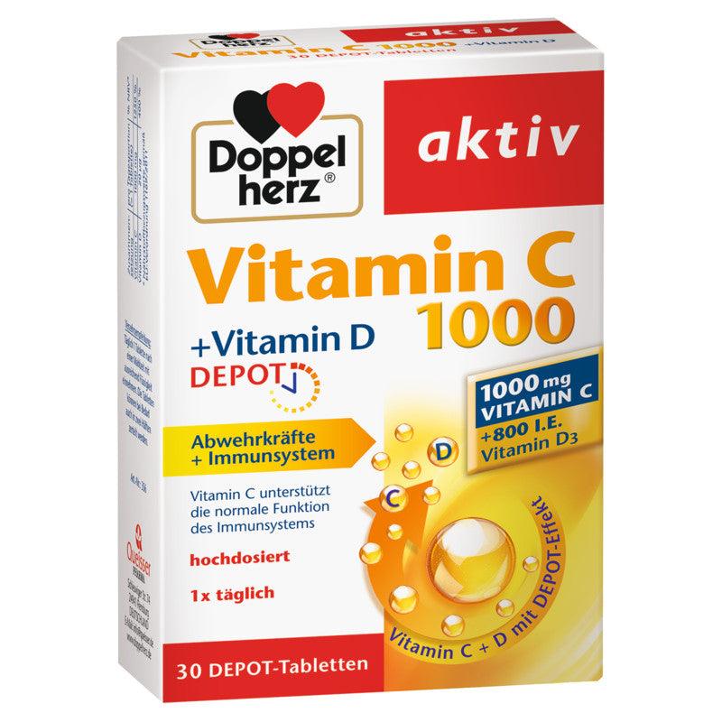 Doppelherz Aktiv Vitamin C 1000 + Vitamin D Depot - Mamaladen GmbH