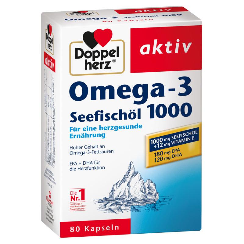 DOPPELHERZ OMEGA-3 SEEFISCHÖL 1000, 80 Kapseln - Mamaladen GmbH