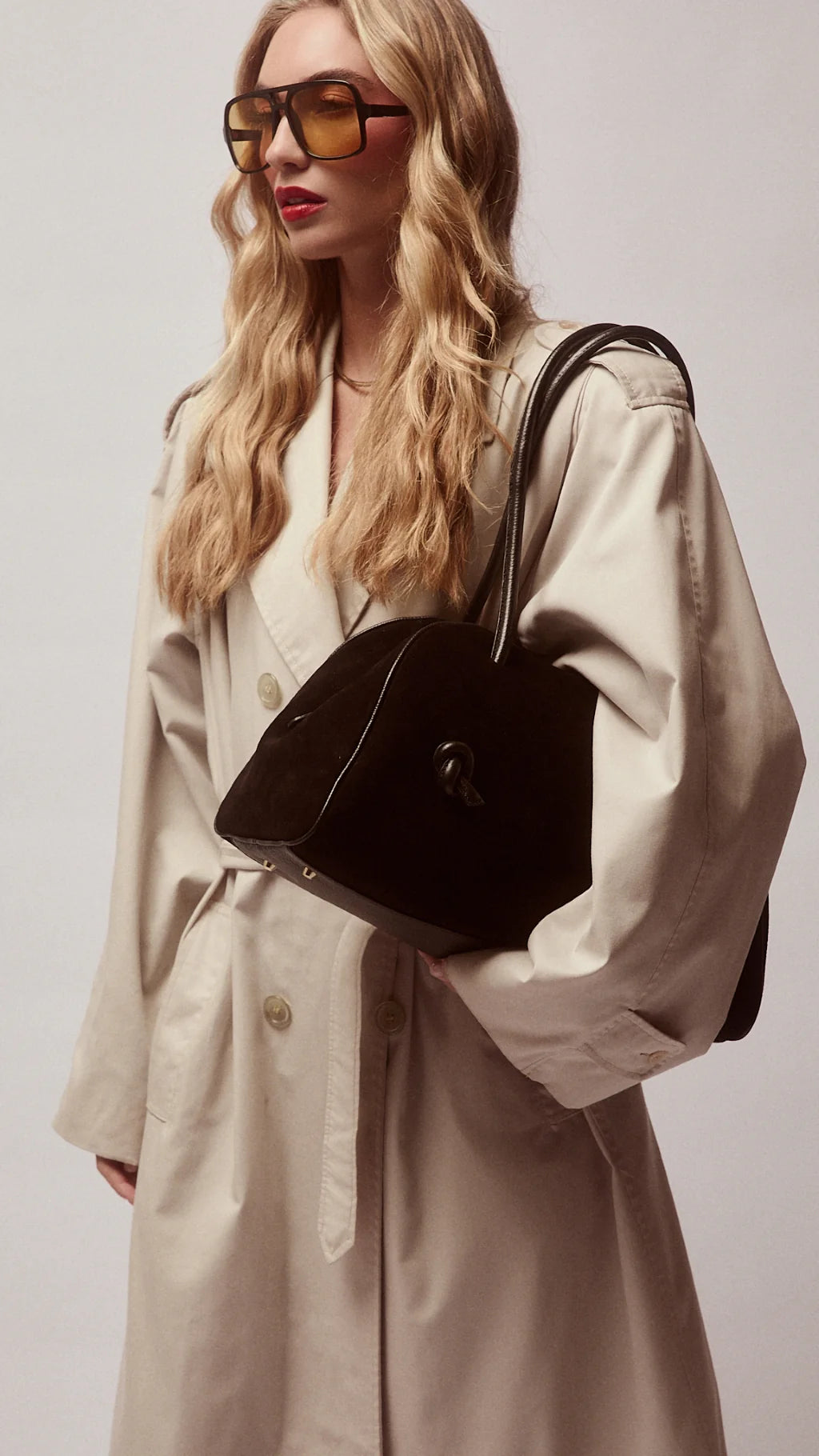 Roberta Gandolfi Alina Suede Bowling Bag MADE IN ITALY