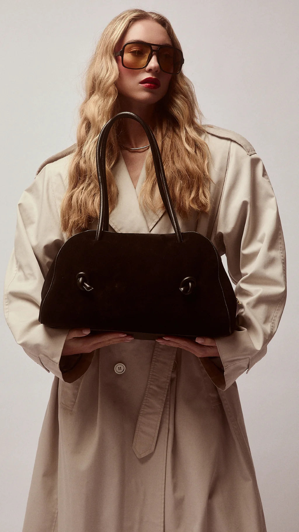 Roberta Gandolfi Alina Suede Bowling Bag MADE IN ITALY