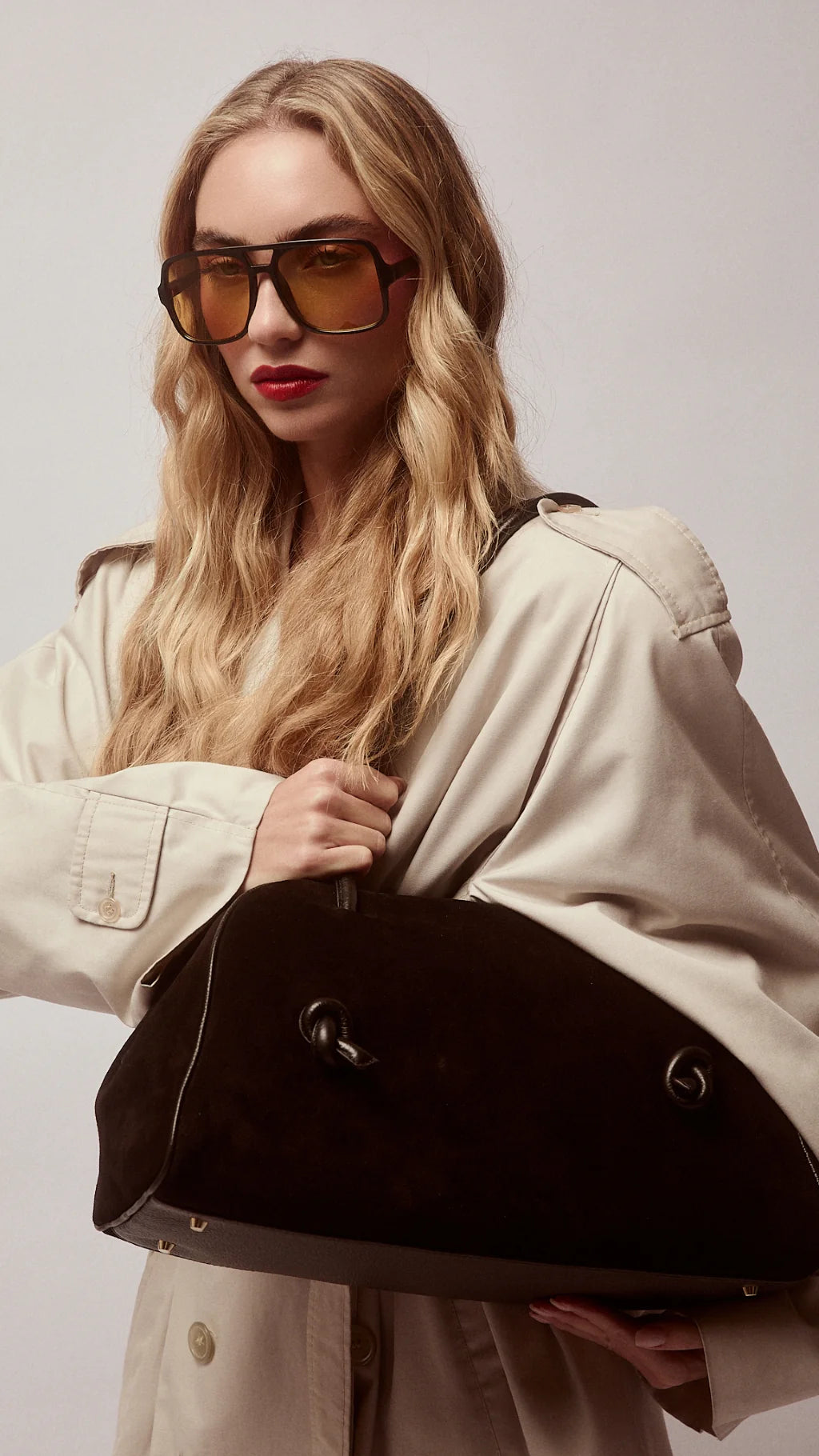 Roberta Gandolfi Alina Suede Bowling Bag MADE IN ITALY